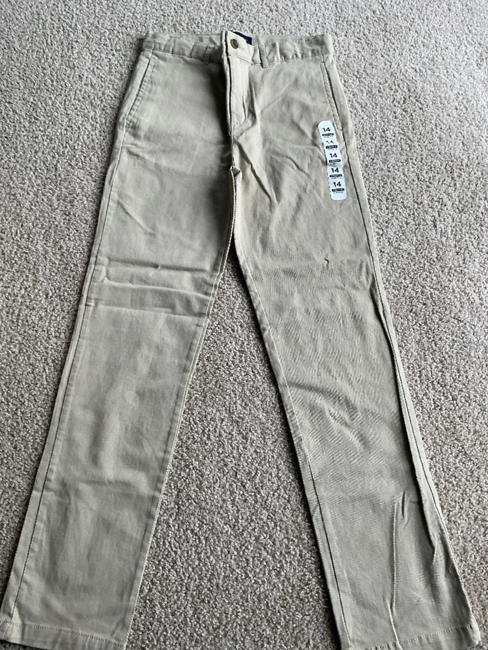 NWT Children’s Place Boys 14 Khaki Straight Chino Pants Adjustable Waist